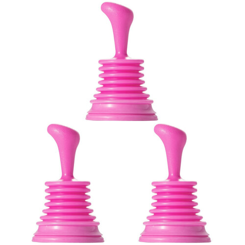 3Pcs Drainage Cleaner Rose Red Basin Plunger for Kitchen Sink Use 1