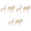 6Pcs White Educational Toy Model Durable PVC for Kids 3