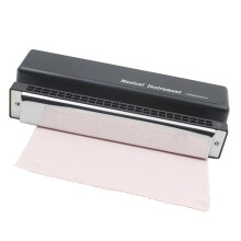 Tremolo Harmonica 24 Hole Key of C and D Metal Body Silver Finish Rich Sound for Beginners