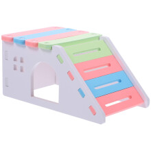 4Pcs Hamster House PVC Hideout with Ladder Small Pet Habitat Assorted