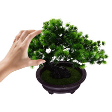 3 Pieces Simulation Bonsai Craft Special-Shaped Shelves Office Green