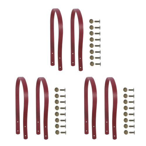 6Pcs Dark Red Handbag Strap Thick Belt for Tote Replacement 2