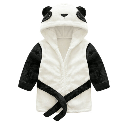 Children Bathrobe Fleece White 1pcs