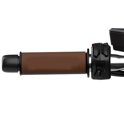 4Pcs Motorcycle Heated Handlebar Grip Covers with PU Brown 2