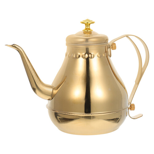 3Pcs Stainless Steel Heating Kettle with Tea Strainer Golden 1