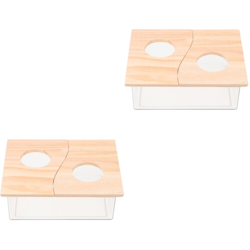 2pcs Hamster Sandbox Small Pet Acrylic Splash 2