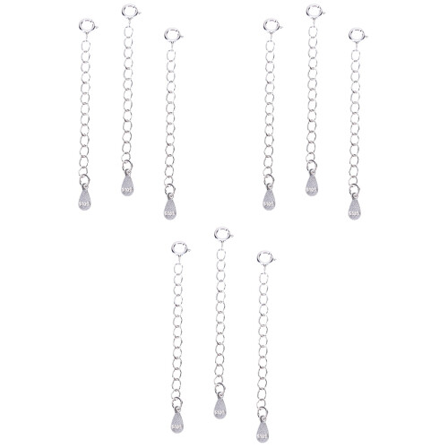 9 Pcs Sterling Silver Adjustable Extender Chain For Bracelets Diy 2