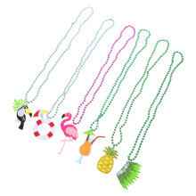 12Pcs Tropical Hawaiian Felt Beads Necklace Party Neck Decoration