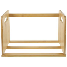 3Pcs Practical Khaki Wood Desktop Bookcase Vinyl Record Storage Holder