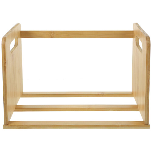 3Pcs Practical Khaki Wood Desktop Bookcase Vinyl Record Storage Holder