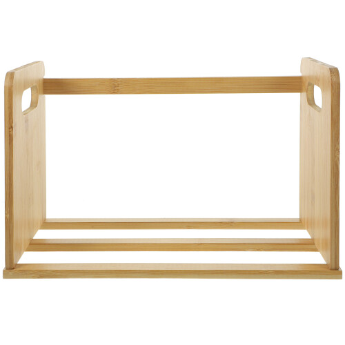 3Pcs Practical Khaki Wood Desktop Bookcase Vinyl Record Storage Holder 1