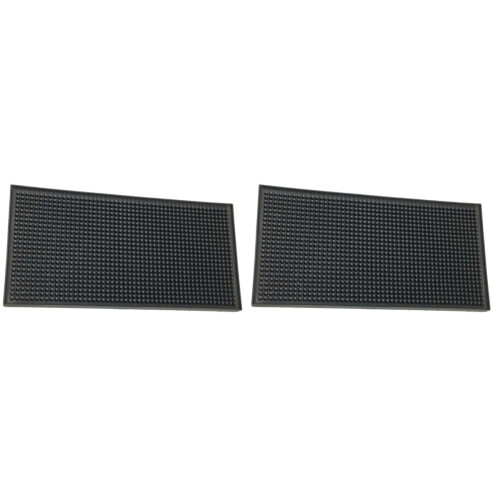 2 Pieces Kitchen Drain Mat Draining Deep Grooves Tray Silicone Pad 1