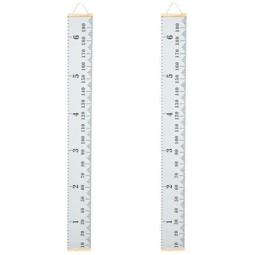 2Pcs Kids Height Measurement Ruler Grey Removable Wall Hanging Chart 1