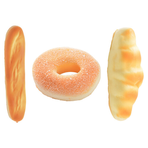 6Pcs Lifelike PU Bread Model Orange Creative Bakery Photo Props