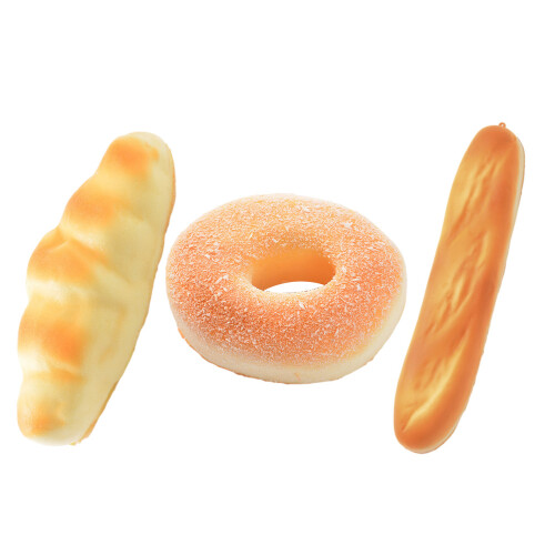 6Pcs Lifelike PU Bread Model Orange Creative Bakery Photo Props 2