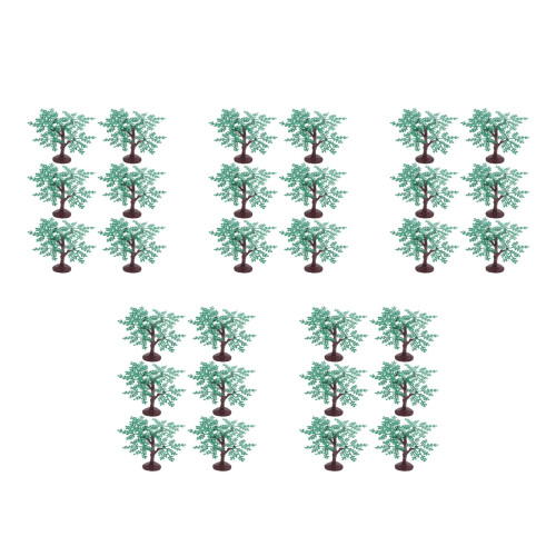 30Pcs Removable Green Plastic Model Trees for Train Layout Decor 2