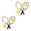 4Sets Mini Tennis Racket Set Assorted Colors Durable Miniature Decor 8