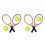 4Sets Mini Tennis Racket Set Assorted Colors Durable Miniature Decor 2