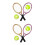 4Sets Mini Tennis Racket Set Assorted Colors Durable Miniature Decor 4