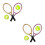 4Sets Mini Tennis Racket Set Assorted Colors Durable Miniature Decor 5