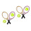 4Sets Mini Tennis Racket Set Assorted Colors Durable Miniature Decor 7