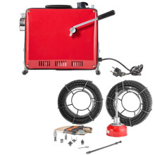 Furet Électrique pour Canalisations-Duoku-500 W 1400 tr/min-avec Câble à Ressort en Acier-6 Outils de Coupe