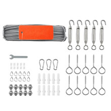 Cable de Acero Inoxidable-Duoku-2 mm x 35,1 m-Revestimiento PVC-Capacidad de Carga 2 kN-Estructura 7x7 Hilos