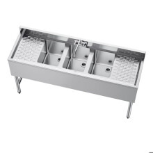 Freistehendes Spülbecken - DUOKU - JC-BAR-3B60-LR-320 - 3 Becken - Edelstahl 304 - Doppelte Abtropffläche