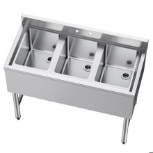 Freistehendes Küchenspülbecken - DUOKU - JC-BAR-3B38-320 - Edelstahl 304 - Spritzschutz 7,6 cm - 3 Becken