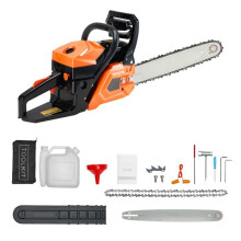 Tronçonneuse à Essence 455 mm-Duoku-52 cc 1,8 kW-avec Poignée Antidérapante-pour Couper du Bois