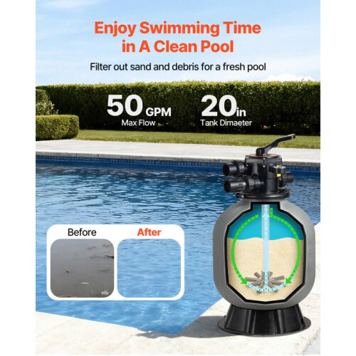 Filtro de areia - DUOKU - 25045BX - Ø 508 mm - 189,3 L/min - Entrada/Saída 1½ polegadas 2