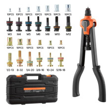 Rivettatrice manuale - DUOKU - DY-8805A - Kit 13 mandrini metrici/SAE - Valigetta +130 dadi - Maniglie in PVC