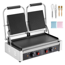 Sähkögriili - DUOKU - YS-813C-EU - 3600 W - Pinta-ala 48,5x23 cm - Emaloidut levyt