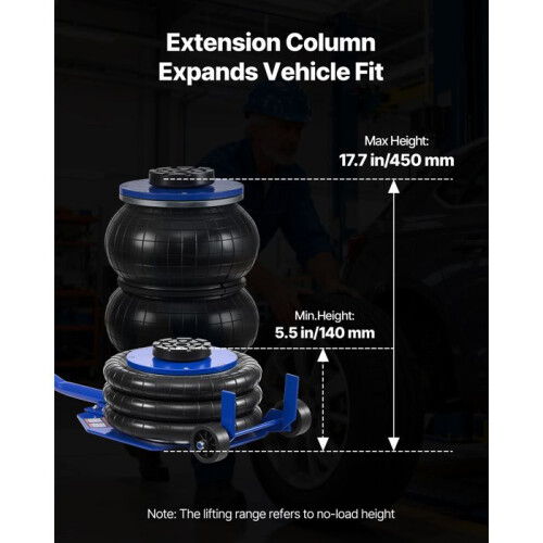 Macaco pneumático - DUOKU - ZG-E - 3 toneladas - Elevação 140-450 mm - Elevação rápida 2