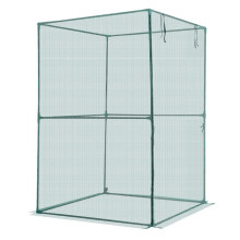 Kweekkooi Tuin-Duoku-1,2x1,2x1,8 m met Ritsdeur, Vogelnet en Bescherming Tegen Wind