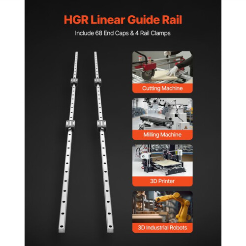 Guide lineari - DUOKU - HGH20CA-2000L - 2000 mm - 2 pezzi (HGR20) - Acciaio/Alluminio 2