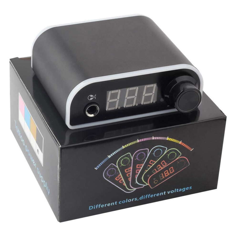 Tattoo Power Supply with Stable Voltage Output, Color Changing Light, Mini Design and Cable