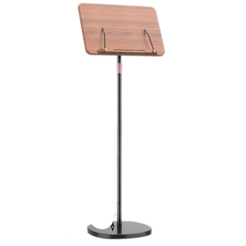 Adjustable Folding Music Stand with Secure Height Lock, Durable Iron Build, Black Medium Size