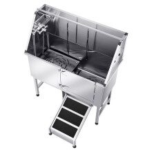 Stazione di lavaggio per animali - DUOKU - K2E01010 - Acciaio inossidabile 304 - 127 cm - Rampe antiscivolo