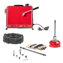 Furet Électrique pour Canalisations-Duoku-400 W 1400 tr/min-avec Câble à Ressort en Acier-6 Outils de Coupe