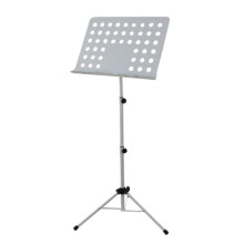 Adjustable Foldable Music Stand for Guitar Violin Piano Erhu Guzheng, Stable Metal Sheet Holder White