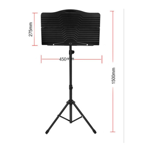 Foldable Music Stand for Guitar and Violin, Adjustable Sheet Holder with Stable Height 1