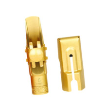 Brass Alto Saxophone Mouthpiece 6C with Cap and Ligature, Clear Tone, Responsive Feel