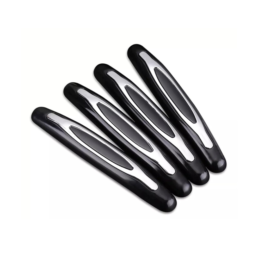 4Pcs Car Door Edge Guard Antiscratch Protector Thickened Curved Fit For Cars Suvs Trucks Black 9070919799709