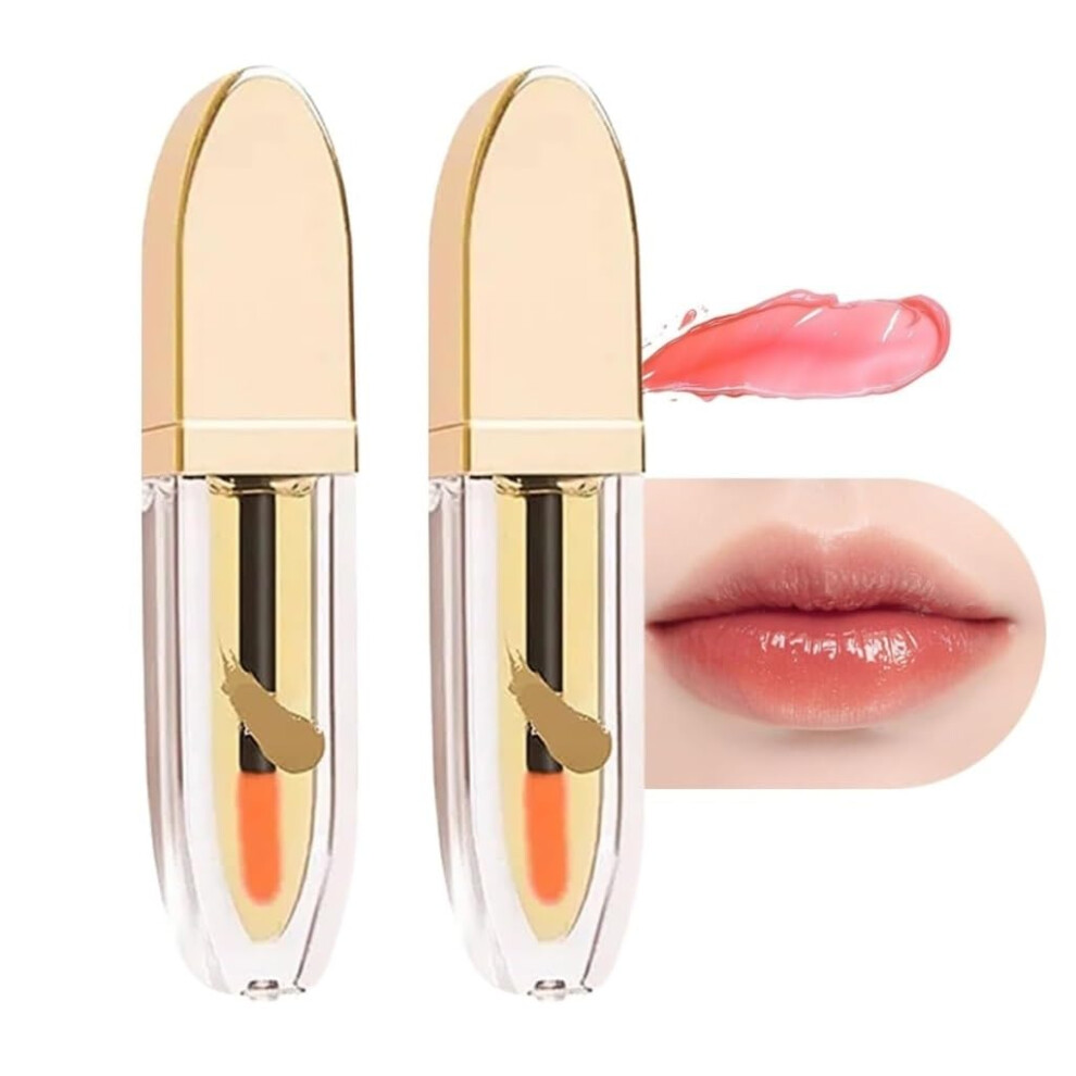 Color Changing Lip Oil with Adaptive Color Change, Deep Hydration, Long Lasting Non Sticky Gloss, 2pcs