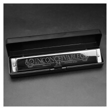 24 Hole Tremolo Harmonica in C Key for Adults Beginners, Durable Stainless Cover, Rich Responsive Sound