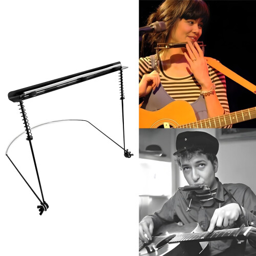 Adjustable Harmonica Neck Holder for 24 Hole Harmonica, Durable Iron Stand for Hands‑ Performance 1