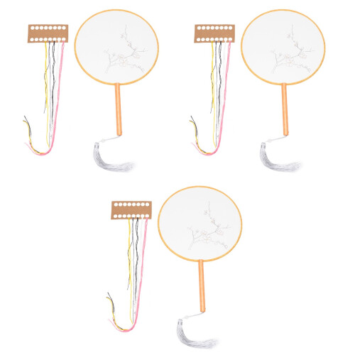 3Pièces Fournitures DIY Éventail En , Kit Complet Durable 2