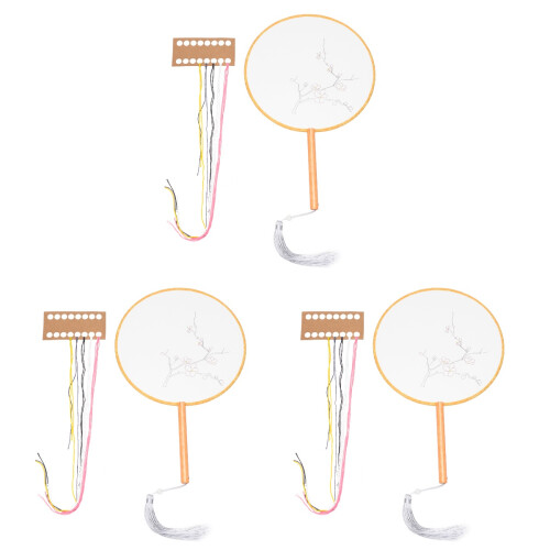 3Pièces Fournitures DIY Éventail En , Kit Complet Durable 1