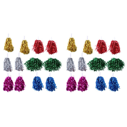 24Pièces Pompons Cheer Colorés Usage 1